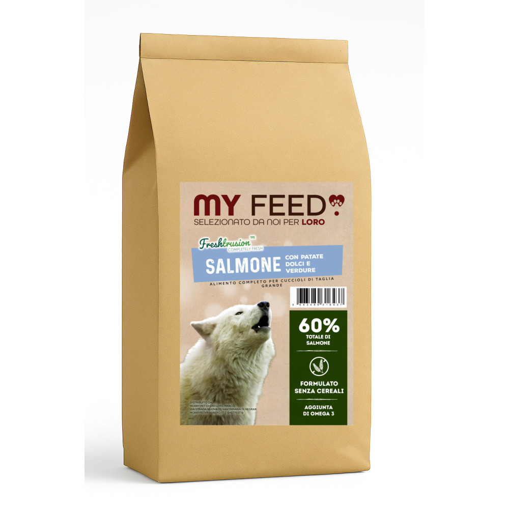 Crocchette Cane Puppy Taglia Grande Salmone Grain Free 12kg My Feed