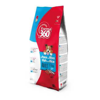 Crocchette cane Pesce e Riso 12kg PET360 Adult