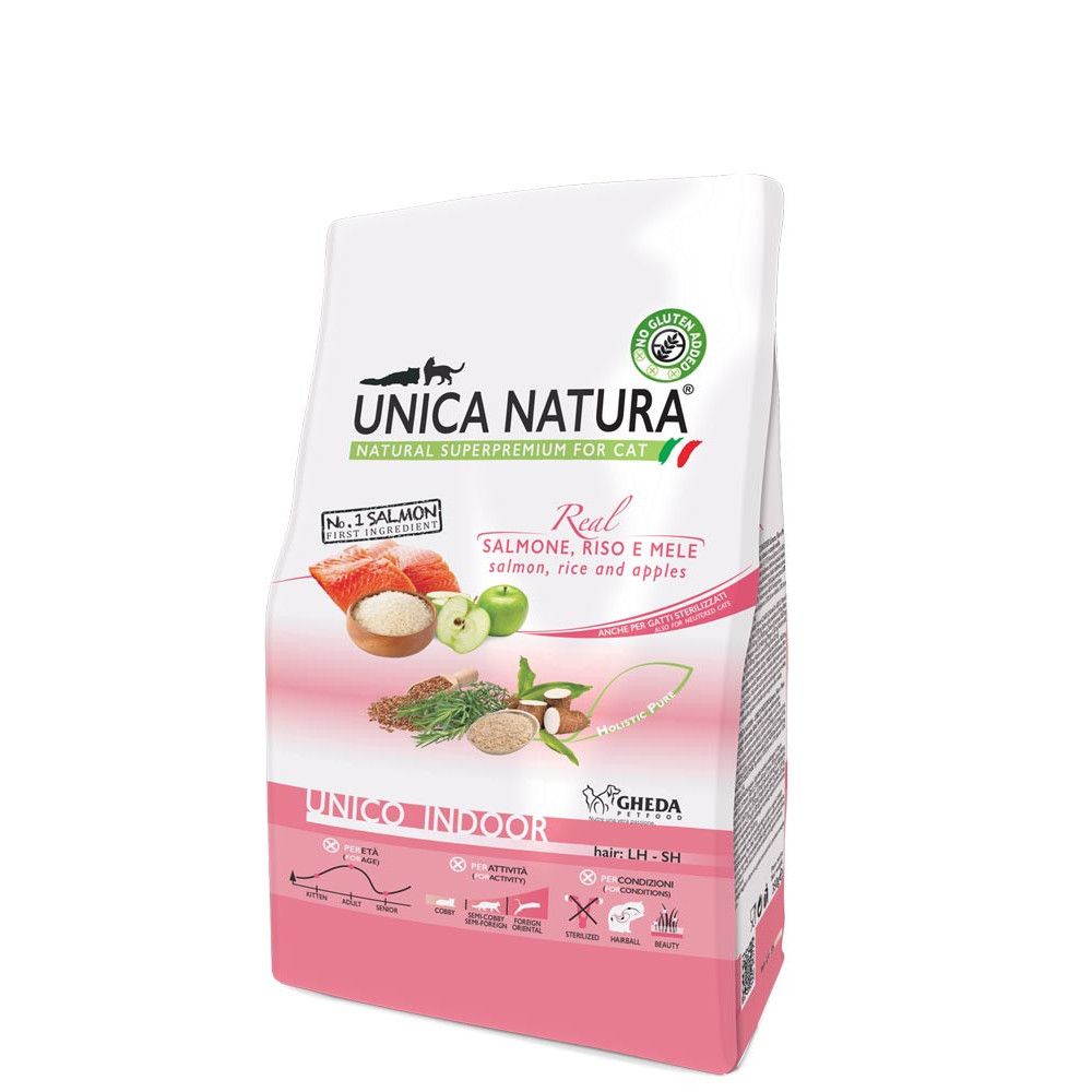 Unica Natura Gatto Salmone Riso e Mele – UNICO Indoor | Hobby Pet