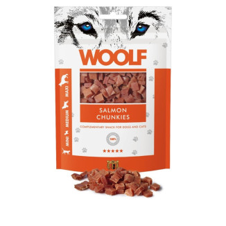 Woolf Salmon Chunkies 100g | Snack Salmone Cane