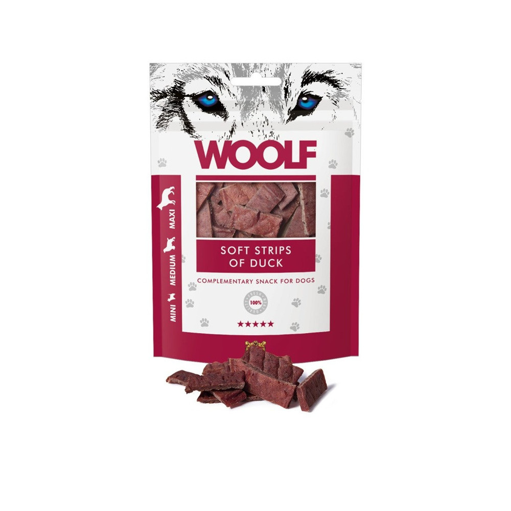 Woolf Soft Strips of Duck 100g | Strisce Anatra Cane