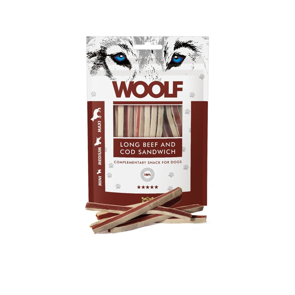 Woolf Beef & Cod Sandwich 100g | Snack Manzo Merluzzo Cane