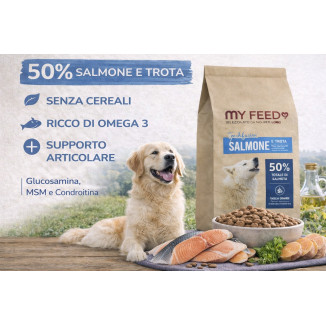 Crocchette Cane Taglia Grande Grain Free Salmone Trota 12kg My Feed