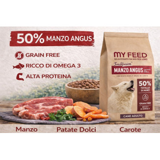 Crocchette Cane Grain Free Manzo Angus 6kg My Feed