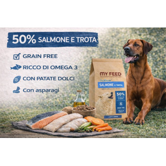 Crocchette Cane Grain Free Salmone Trota 12kg My Feed