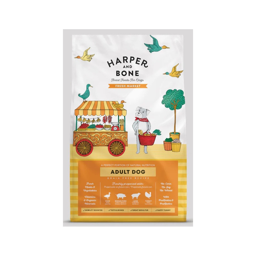 Crocchette multiproteiche cane adulto anatra, agnello e maiale iberico | Harper & Bone