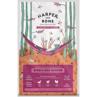 Crocchette gatto sterilizzato senior pollo tacchino 2kg Harper & Bone | Hobby Pet