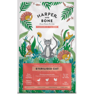 Crocchette gatto sterilizzato pollo tacchino anatra 2kg Harper & Bone | Hobby Pet