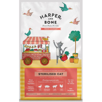 Crocchette gatto sterilizzato maiale iberico anatra tacchino 2kg Harper & Bone | Hobby Pet
