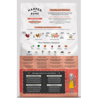 Crocchette gatto sterilizzato maiale iberico anatra tacchino 5kg Harper & Bone | Hobby Pet