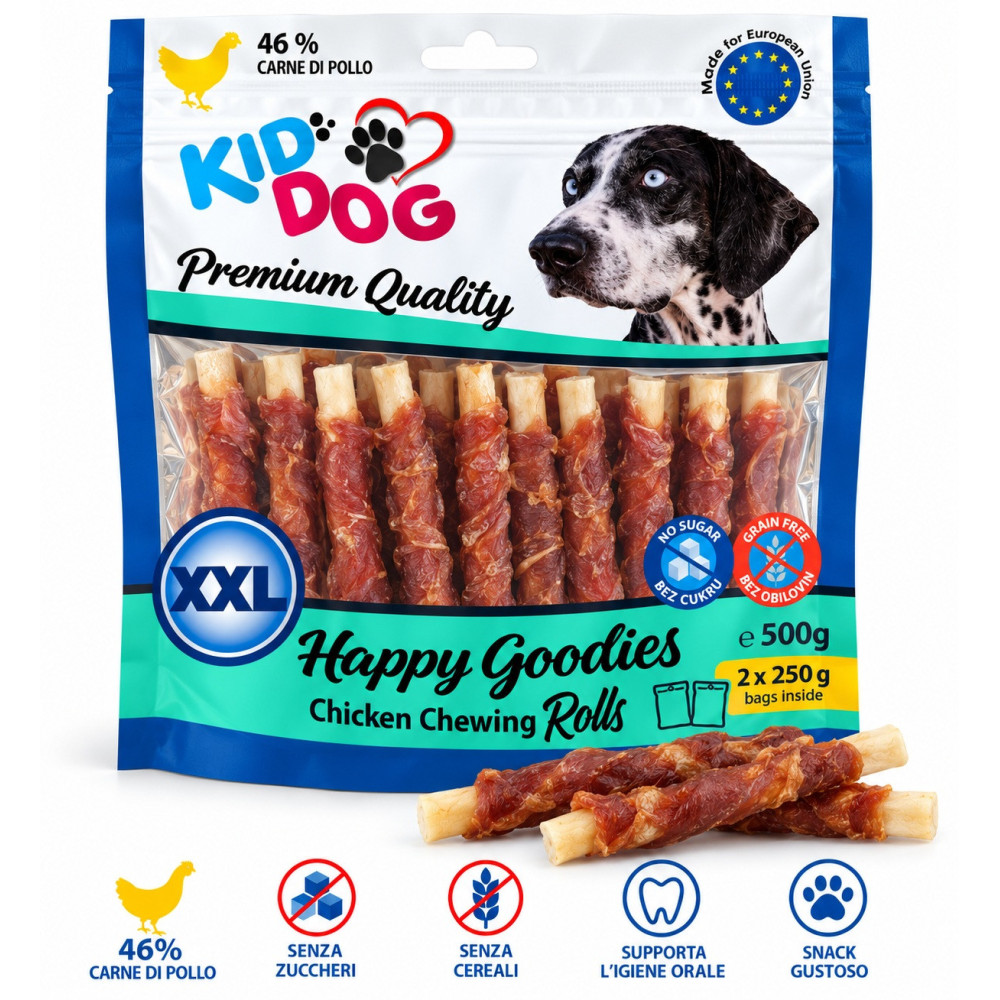 Kid Dog XXL Chicken Chewing Rolls 500 g | Snack al pollo