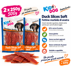 Kid Dog Duck Slices Soft 500 g – Snack all’Anatra per Cani