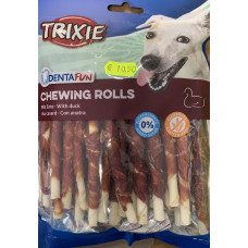 Snack per cani in pelle bovina con carnedi anatra 30 pezzi 240gr lunghezza 12cm