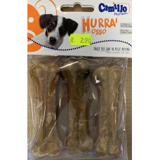 Snack per cani in pelle bovina 3 pezzi 90gr lunghezza 10cm